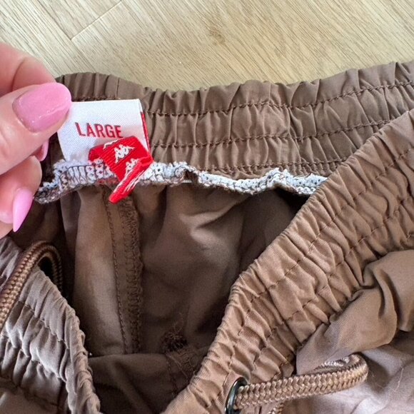 Kappa Brown Banda Coney Nylon Active Shorts Removed Liner Large - Picture 8 of 9